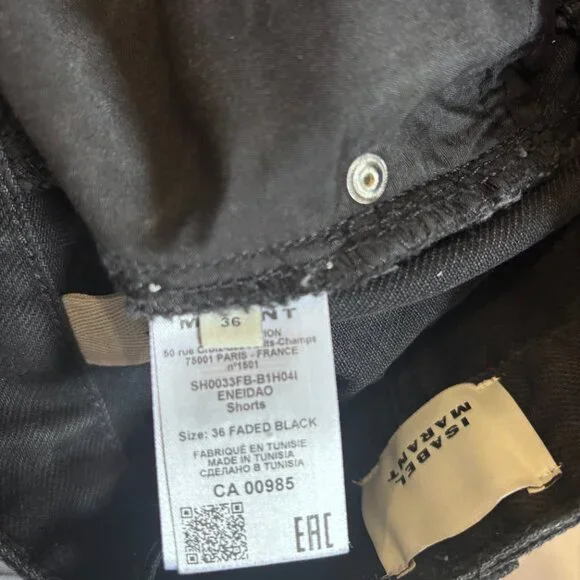 Isabel Marant Black Eneidao Denim Shorts – Size 36 (New with Tags) - Picture 5 of 6